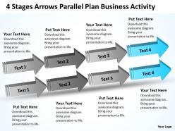 Business diagram chart 4 stages arrows parallel plan activity powerpoint slides