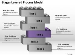 Business diagram chart 6 stages layered process model powerpoint templates