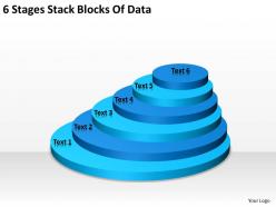 Business diagram chart 6 stages stack blocks of data powerpoint templates