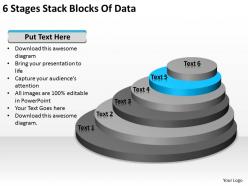 Business diagram chart 6 stages stack blocks of data powerpoint templates