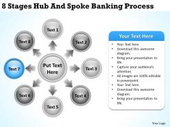 Business diagram chart 8 stages hub and spoke banking process powerpoint slides