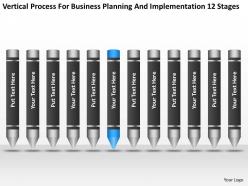 Business diagram chart process for planning and implementation 12 stages powerpoint slides