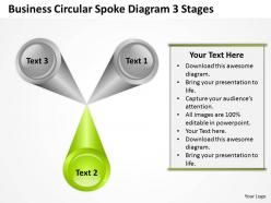 Business diagram circular spoke 3 stages powerpoint templates