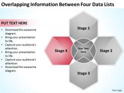 Business diagram examples overlapping information between four data lists powerpoint templates