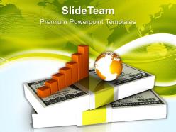 Business diagram with dollars and globe powerpoint templates ppt themes and graphics 0213