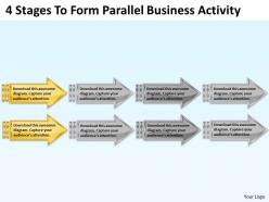 Business diagrams 4 stages to form parallel activity powerpoint templates