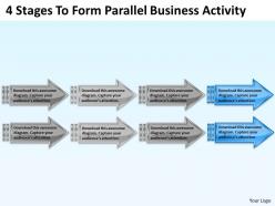 Business diagrams 4 stages to form parallel activity powerpoint templates