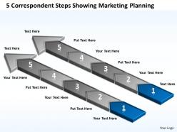 Business diagrams 5 correspondent steps showing marketing planning powerpoint templates