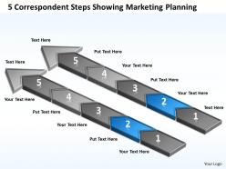 Business diagrams 5 correspondent steps showing marketing planning powerpoint templates