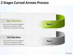 Business diagrams templates 2 stages curved arrows process powerpoint slides