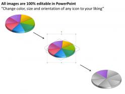 Business diagrams templates 3d multicolored pie chart data comparison 7 stages powerpoint slides