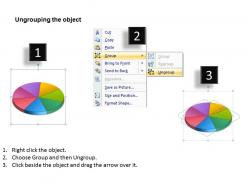 Business diagrams templates 3d multicolored pie chart data comparison 7 stages powerpoint slides