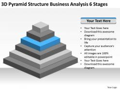 Business diagrams templates 3d pyramid structure analysis 6 stages powerpoint