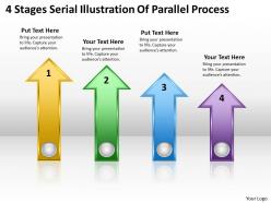 Business diagrams templates 4 stages serial illustration of parallel process powerpoint