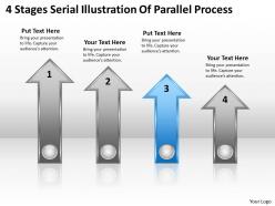 Business diagrams templates 4 stages serial illustration of parallel process powerpoint