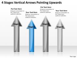 Business diagrams templates 4 stages vertical arrows pointing upwards powerpoint