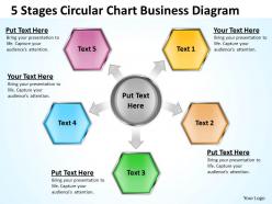 Business diagrams templates 5 stages circular chart powerpoint slides