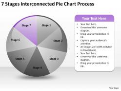 Business diagrams templates 7 stages iinterconnected pie chart process powerpoint