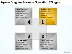 Business diagrams templates square operation 7 stages powerpoint 0522