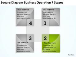 Business diagrams templates square operation 7 stages powerpoint 0522