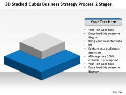 Business diagrams templates stacked cubes strategy process-2 stages powerpoint