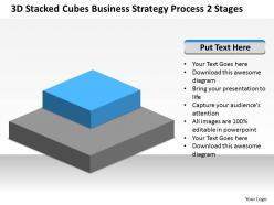 Business diagrams templates stacked cubes strategy process-2 stages powerpoint