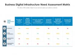 Business digital infrastructure need assessment matrix