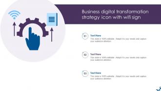 Business Digital Transformation Strategy Icon With WIFI Sign