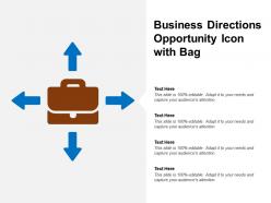 Business directions opportunity icon with bag