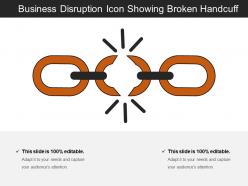 Business disruption icon showing broken handcuff