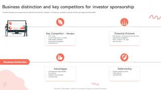 Business Distinction And Key Competitors For Investor Sponsorship
