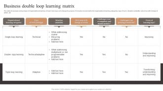 Business Double Loop Learning Matrix
