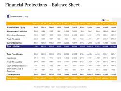 Business Due Diligence Financial Projections Balance Sheet Ppt Powerpoint Pictures Examples