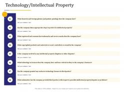 Business due diligence technology intellectual property ppt powerpoint design templates