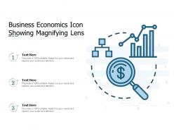 Business Economics Icon Showing Magnifying Lens