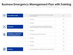Business emergency management plan with training