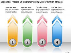 Business entity diagram process of pointing upwards with 4 stages powerpoint slides