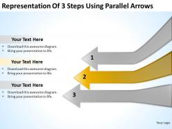 Business entity diagram representation of 3 steps using parallel arrows powerpoint slides