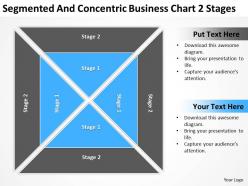Business entity diagram segmented and concentric chart 2 stages powerpoint templates
