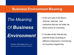 Business environment meaning powerpoint slide clipart