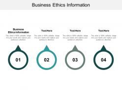 Business ethics information ppt powerpoint presentation model guide cpb
