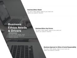 Business ethics needs and drivers business ethics needs ppt powerpoint presentation file slide