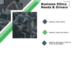 Business ethics needs and drivers technology ppt powerpoint presentation layouts topics