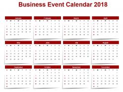 Business Event Calendar 2018 Ppt Slide
