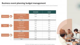 Business Event Planning Budget Management