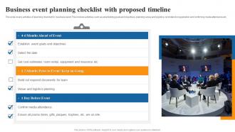 Business Event Planning Checklist With Proposed Timeline