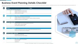Business Event Planning Details Checklist