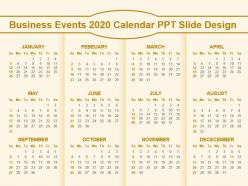 Business events 2020 calendar ppt slide design