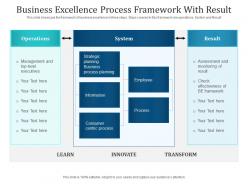 Business excellence process framework with result
