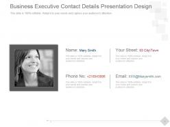 Business executive contact details presentation design